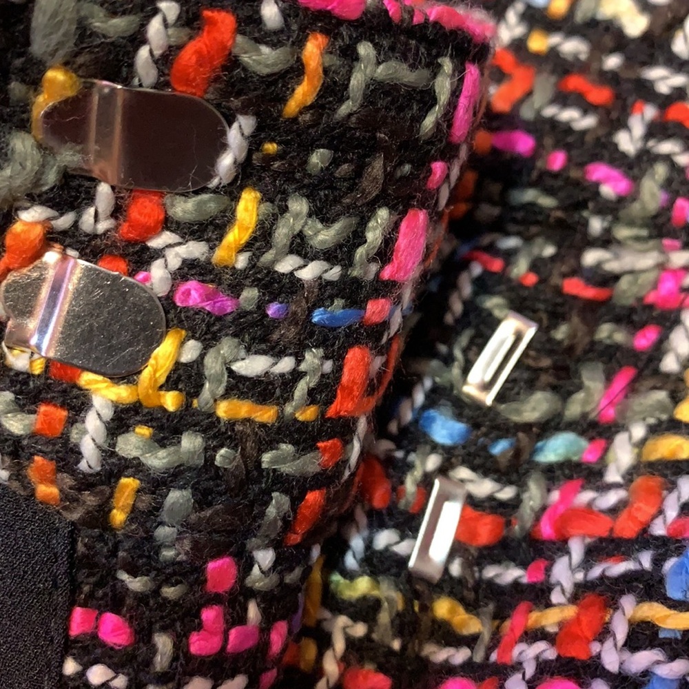 ❌DONATED❌Black Multicolor Tweed Plaid Print Wrap Skirt - Picture 10 of 15